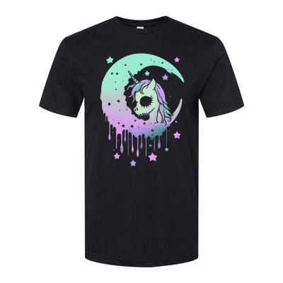 Pastel Goth Unicorn Moon Stars Creepy Kawaii Evil Horse Softstyle CVC T-Shirt