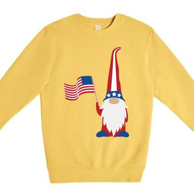 Patriotic Gnomes Usa American Flag 4th Of July Gnome Gift Premium Crewneck Sweatshirt