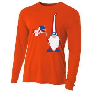 Patriotic Gnomes Usa American Flag 4th Of July Gnome Gift Cooling Performance Long Sleeve Crew