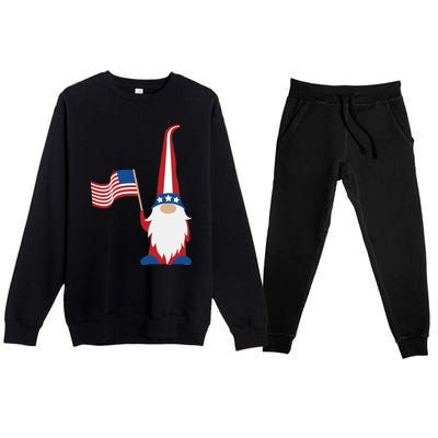 Patriotic Gnomes Usa American Flag 4th Of July Gnome Gift Premium Crewneck Sweatsuit Set