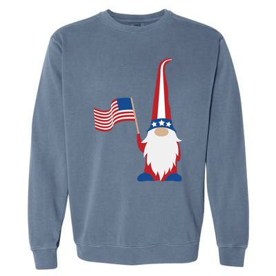 Patriotic Gnomes Usa American Flag 4th Of July Gnome Gift Garment-Dyed Sweatshirt