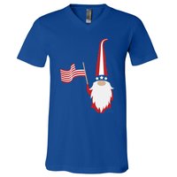 Patriotic Gnomes Usa American Flag 4th Of July Gnome Gift V-Neck T-Shirt