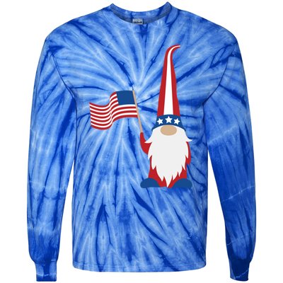 Patriotic Gnomes Usa American Flag 4th Of July Gnome Gift Tie-Dye Long Sleeve Shirt