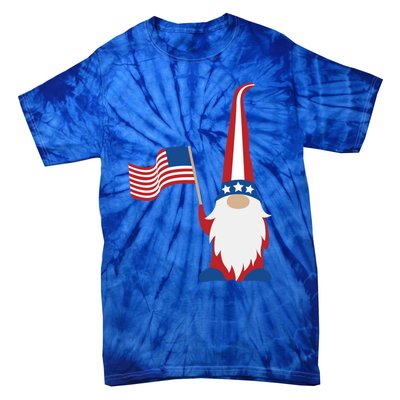 Patriotic Gnomes Usa American Flag 4th Of July Gnome Gift Tie-Dye T-Shirt