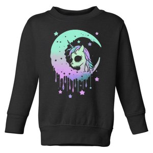 Pastel Goth Unicorn Moon Stars Creepy Cute Kawaii Toddler Sweatshirt