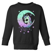 Pastel Goth Unicorn Moon Stars Creepy Cute Kawaii Evil Horse Toddler Sweatshirt