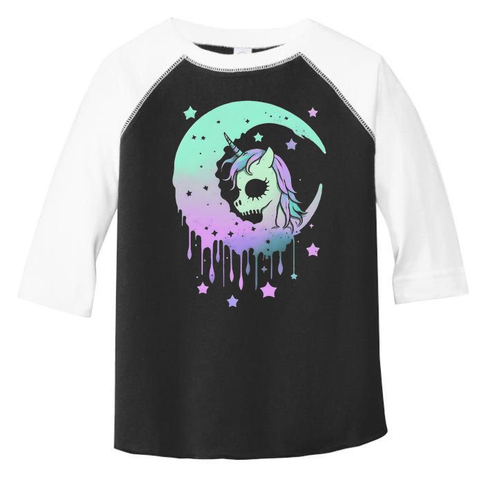 Pastel Goth Unicorn Moon Stars Creepy Cute Kawaii Evil Horse Toddler Fine Jersey T-Shirt