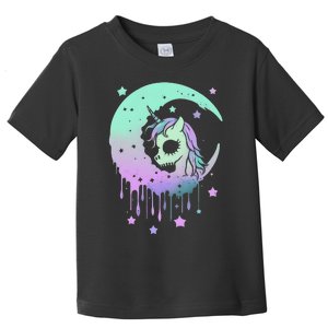 Pastel Goth Unicorn Moon Stars Creepy Cute Kawaii Evil Horse Toddler T-Shirt