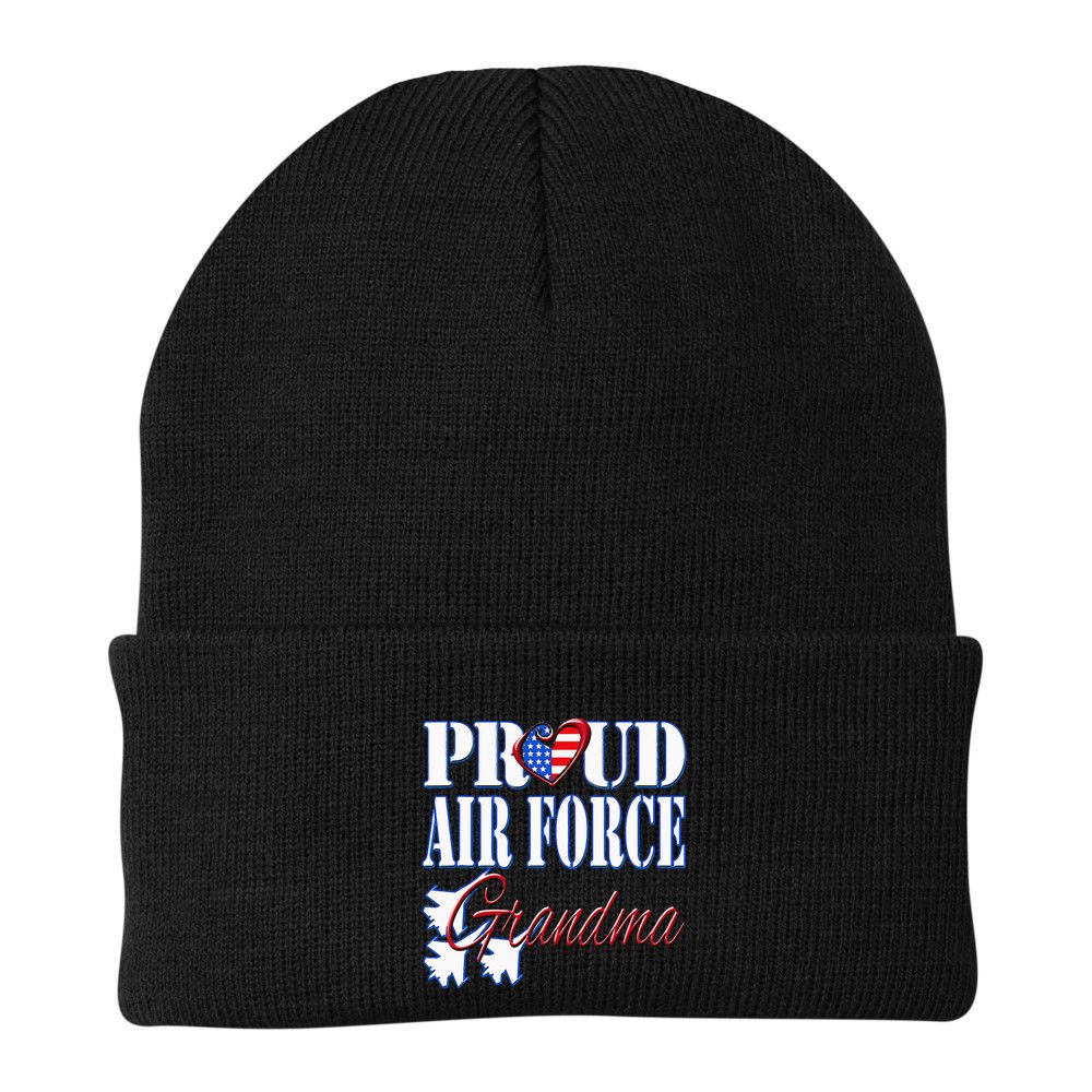 Proud Grandma Us Heart Military Beanie