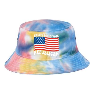 Pretty Girls Vote Republican Usa Flag Tie Dye Newport Bucket Hat