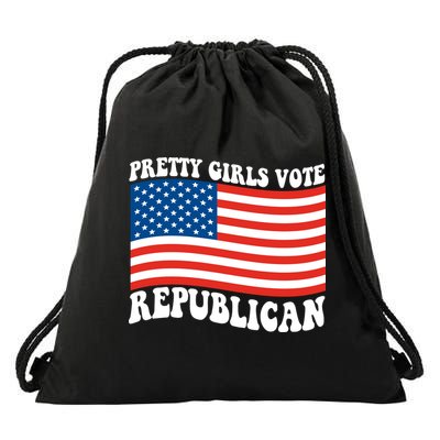 Pretty Girls Vote Republican Usa Flag Drawstring Bag