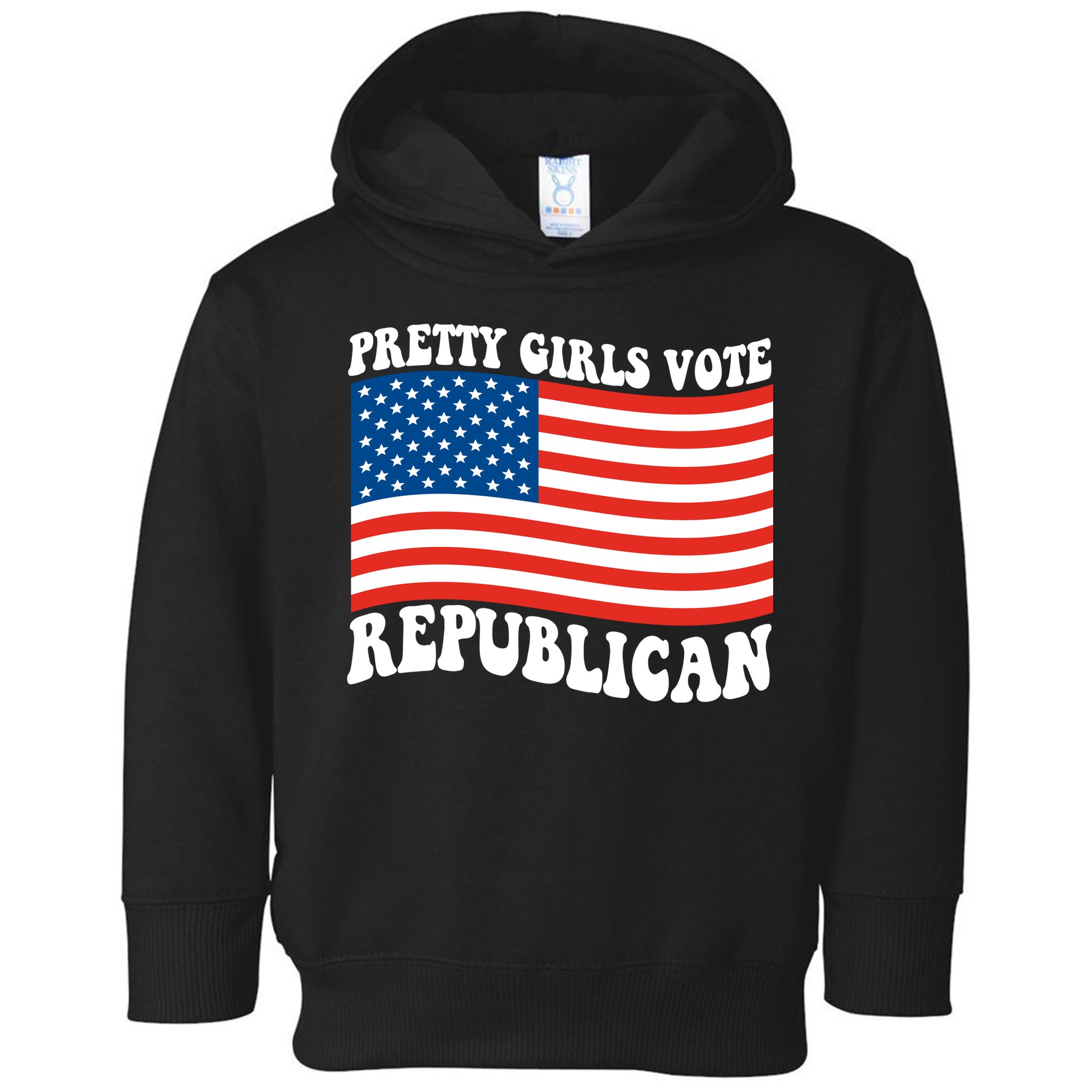 Pretty Girls Vote Republican Usa Flag Toddler Hoodie