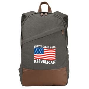 Pretty Girls Vote Republican Usa Flag Cotton Canvas Backpack