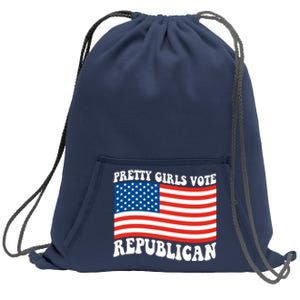 Pretty Girls Vote Republican Usa Flag Sweatshirt Cinch Pack Bag