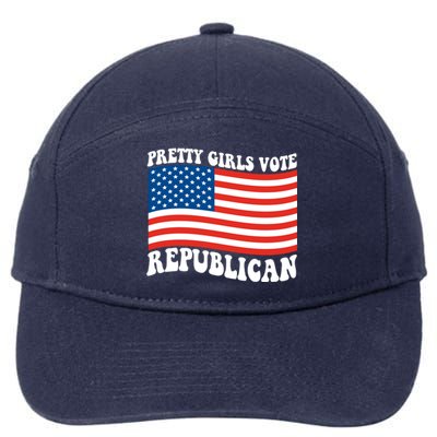 Pretty Girls Vote Republican Usa Flag 7-Panel Snapback Hat