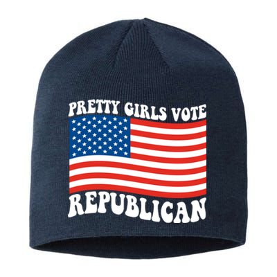 Pretty Girls Vote Republican Usa Flag Sustainable Beanie