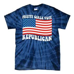 Pretty Girls Vote Republican Usa Flag Tie-Dye T-Shirt