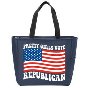 Pretty Girls Vote Republican Usa Flag Zip Tote Bag