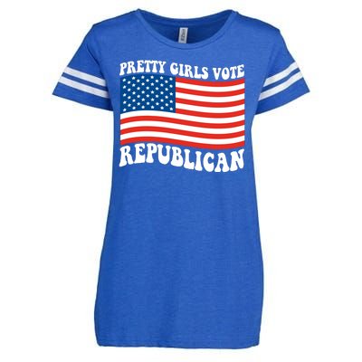 Pretty Girls Vote Republican Usa Flag Enza Ladies Jersey Football T-Shirt