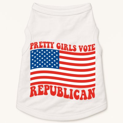 Pretty Girls Vote Republican Usa Flag Doggie Tank