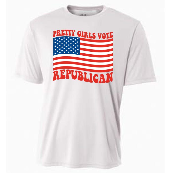 Pretty Girls Vote Republican Usa Flag Cooling Performance Crew T-Shirt