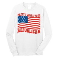 Pretty Girls Vote Republican Usa Flag Long Sleeve Shirt