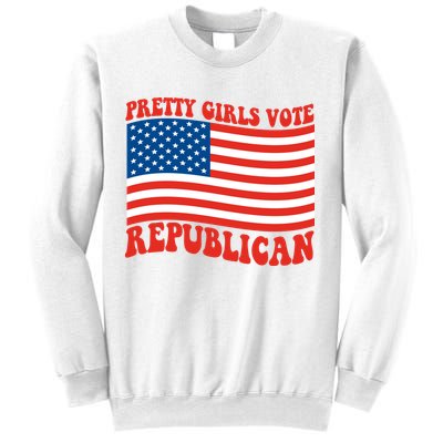 Pretty Girls Vote Republican Usa Flag Sweatshirt