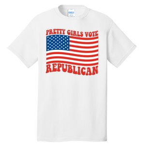 Pretty Girls Vote Republican Usa Flag Tall T-Shirt