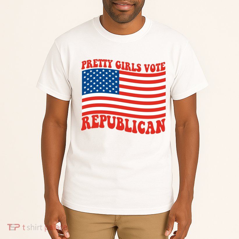 Pretty Girls Vote Republican Usa Flag Tall T-Shirt