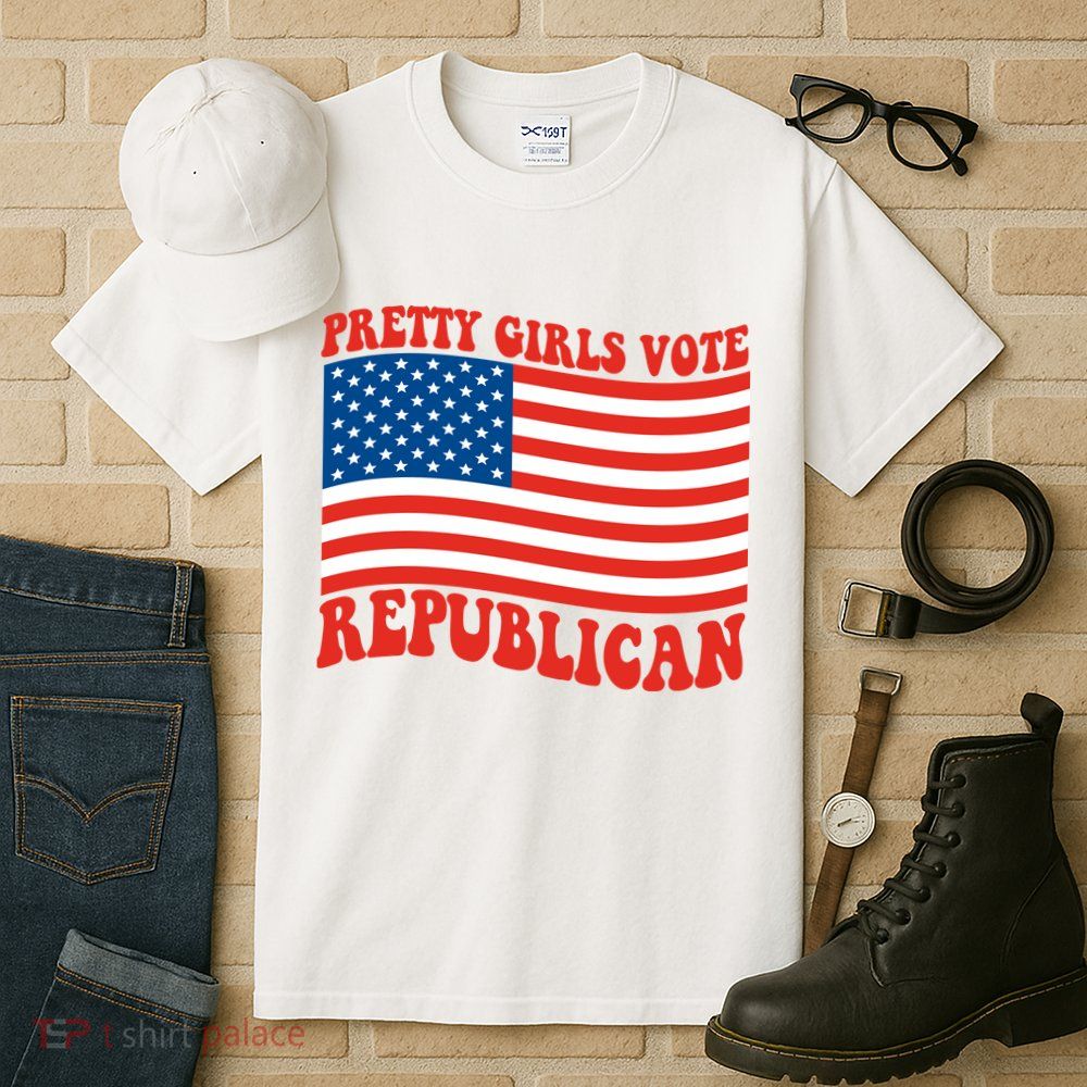 Pretty Girls Vote Republican Usa Flag Tall T-Shirt
