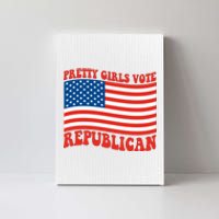 Pretty Girls Vote Republican Usa Flag Canvas