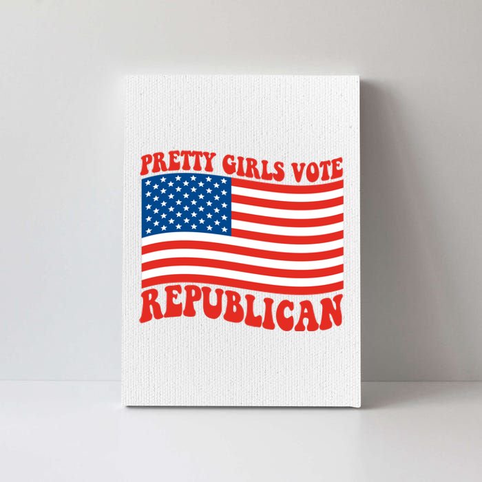 Pretty Girls Vote Republican Usa Flag Canvas