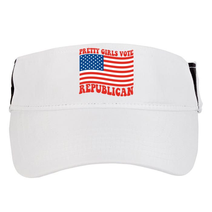 Pretty Girls Vote Republican Usa Flag Adult Drive Performance Visor