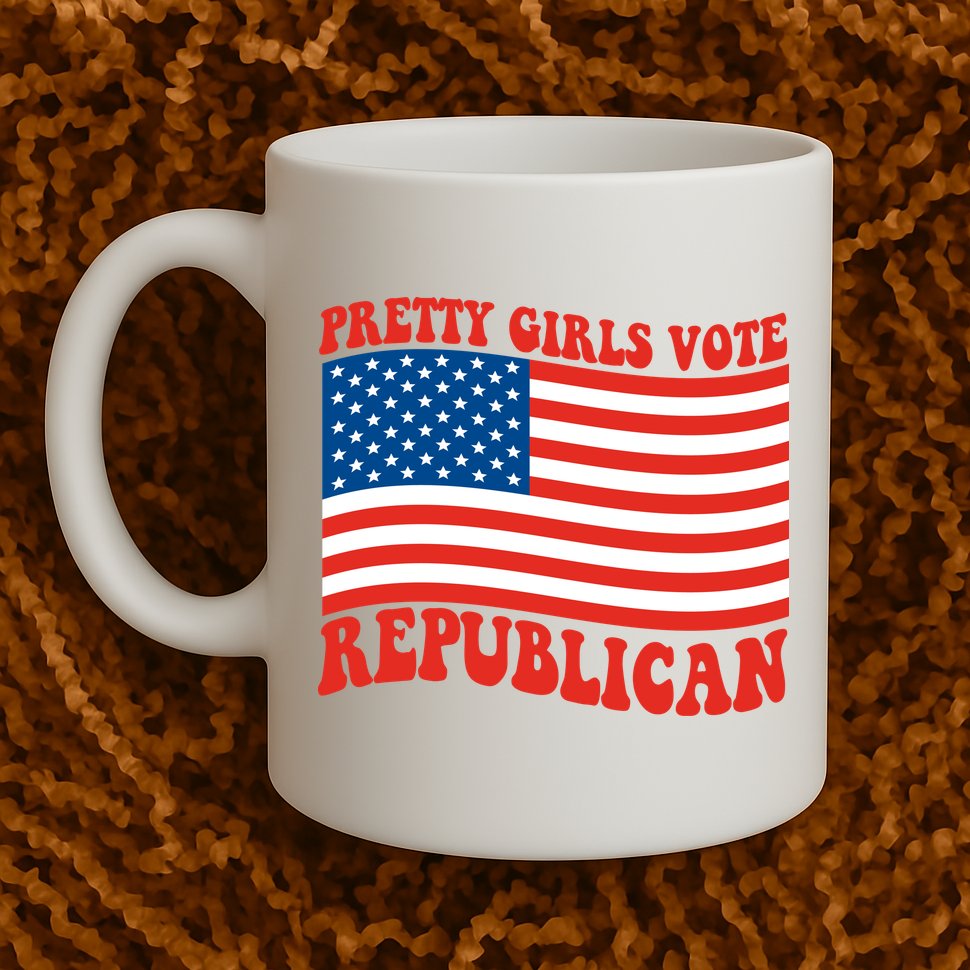 Pretty Girls Vote Republican Usa Flag Mug