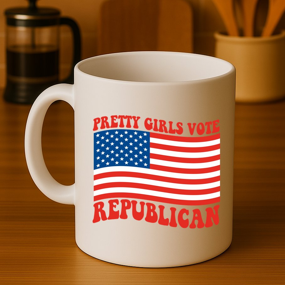 Pretty Girls Vote Republican Usa Flag Mug