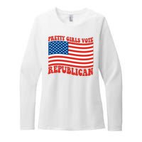 Pretty Girls Vote Republican Usa Flag Womens CVC Long Sleeve Shirt