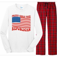 Pretty Girls Vote Republican Usa Flag Long Sleeve Pajama Set