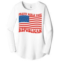 Pretty Girls Vote Republican Usa Flag Women's Perfect Tri Tunic Long Sleeve Shirt