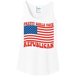 Pretty Girls Vote Republican Usa Flag Ladies Essential Tank