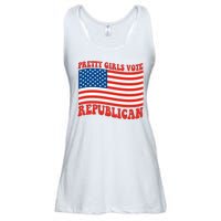 Pretty Girls Vote Republican Usa Flag Ladies Essential Flowy Tank