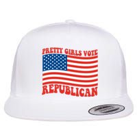 Pretty Girls Vote Republican Usa Flag Flat Bill Trucker Hat