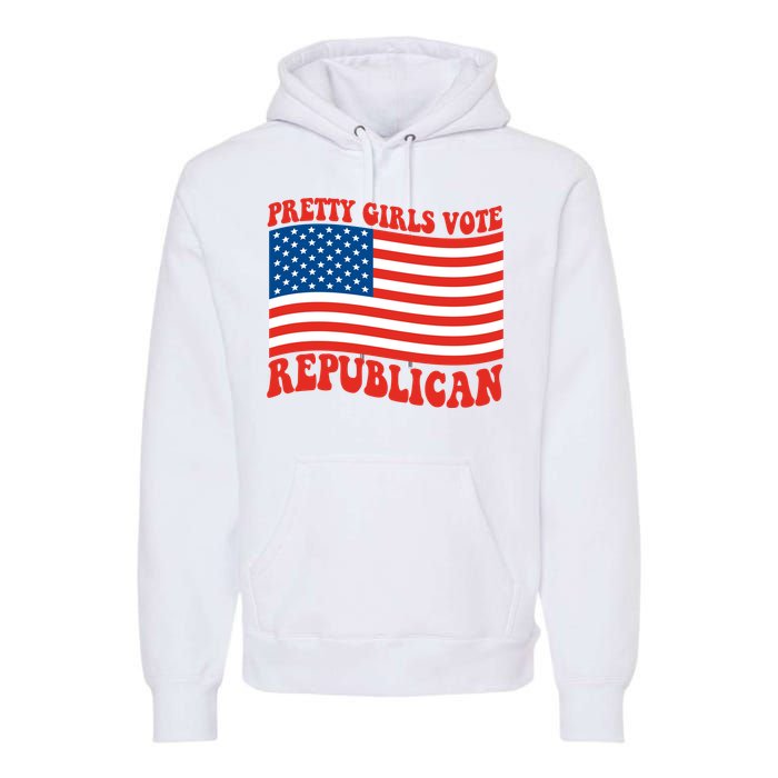 Pretty Girls Vote Republican Usa Flag Premium Hoodie