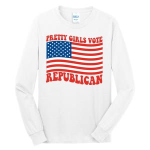 Pretty Girls Vote Republican Usa Flag Tall Long Sleeve T-Shirt