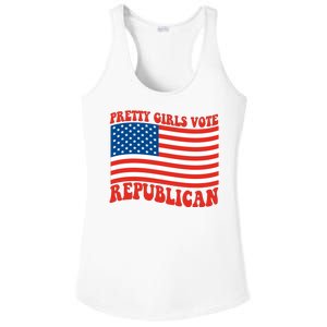 Pretty Girls Vote Republican Usa Flag Ladies PosiCharge Competitor Racerback Tank