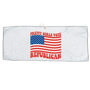 Pretty Girls Vote Republican Usa Flag Large Microfiber Waffle Golf Towel