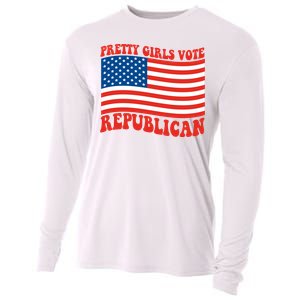 Pretty Girls Vote Republican Usa Flag Cooling Performance Long Sleeve Crew