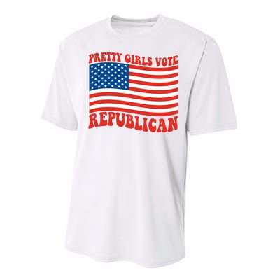 Pretty Girls Vote Republican Usa Flag Performance Sprint T-Shirt