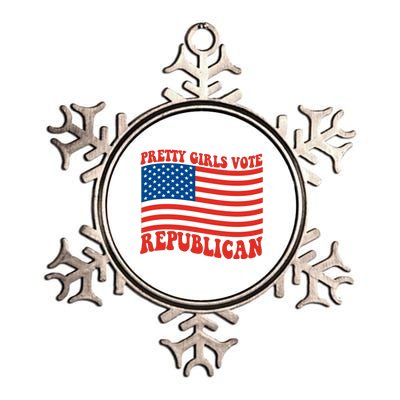 Pretty Girls Vote Republican Usa Flag Metallic Star Ornament