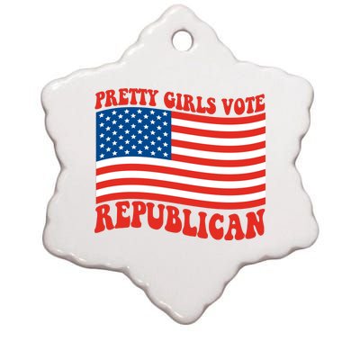 Pretty Girls Vote Republican Usa Flag Ceramic Star Ornament