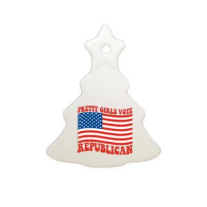 Pretty Girls Vote Republican Usa Flag Ceramic Tree Ornament